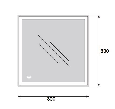 Зеркало BelBagno SPC-GRT-800-800-LED-TCH 80x80 см сенсорный выключатель