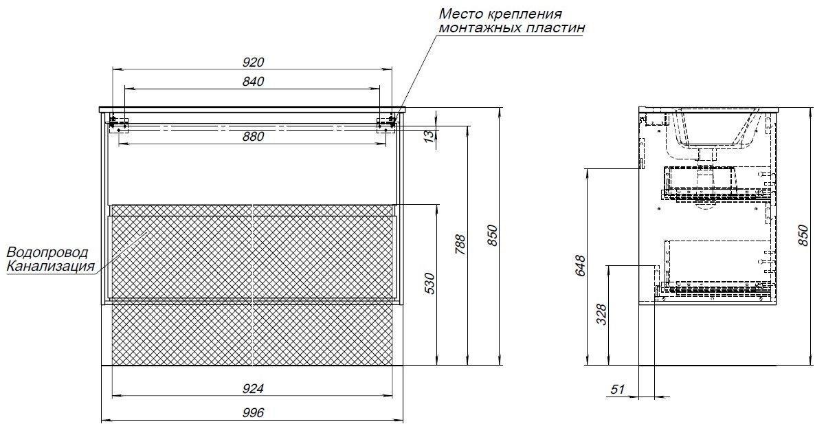 Мебель для ванной Aquanet Милан 100 см дуб рошелье