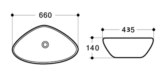 Раковина CeramaLux N 9062 66 см