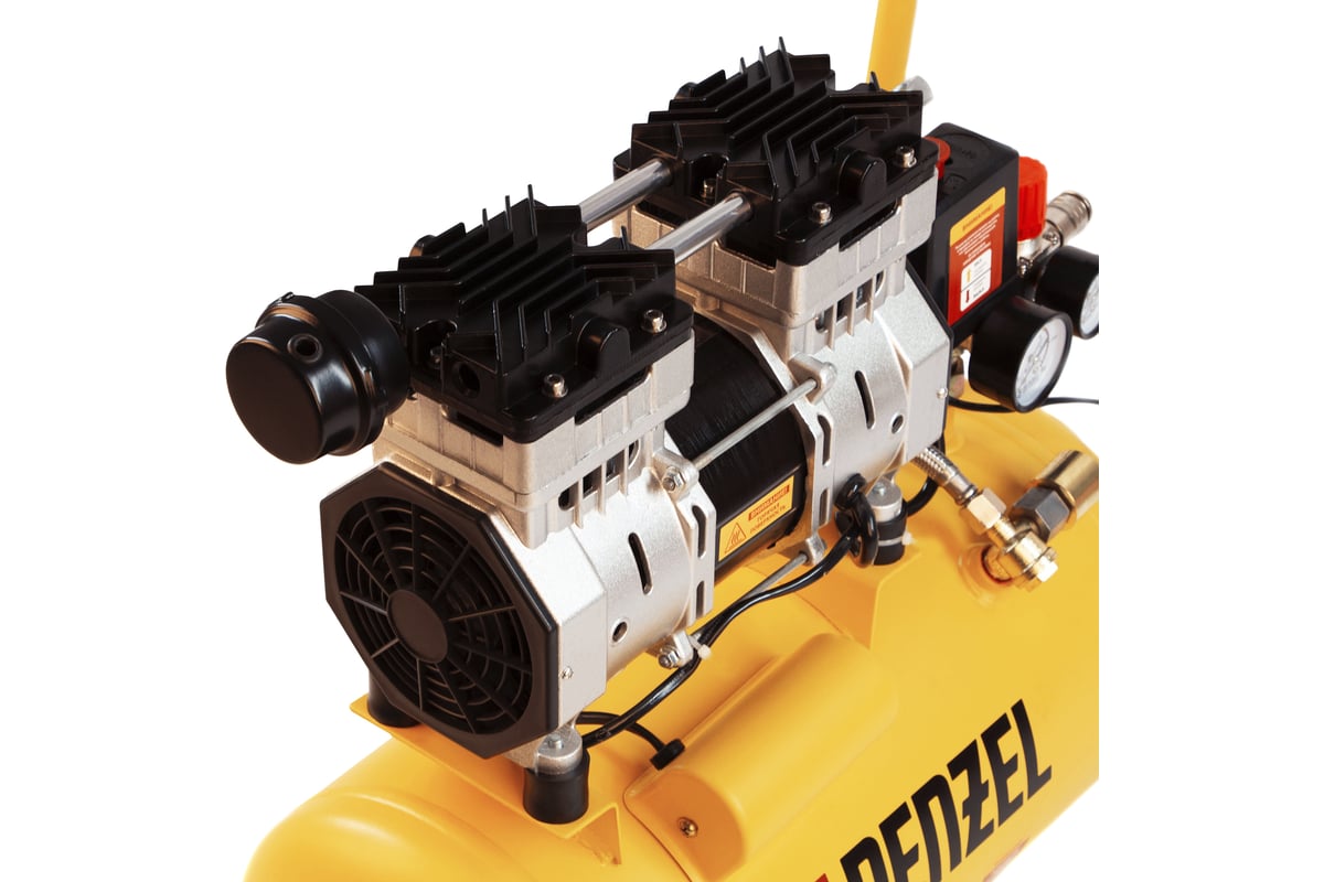 Безмасляный компрессор Denzel DLS950/24 950 Вт, 165 л/мин, ресивер 24 л 58026