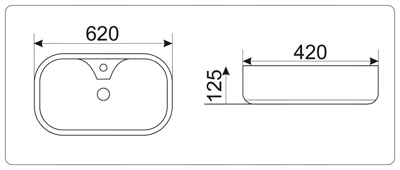 Раковина CeramaLux N9446 62 см