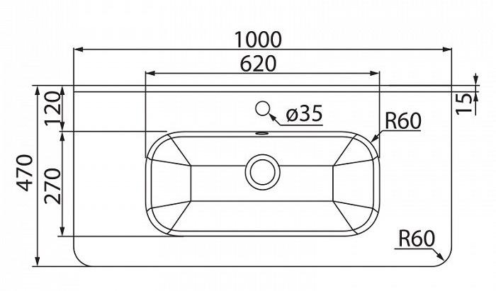 Раковина Iddis 0101000I28 100 см белый