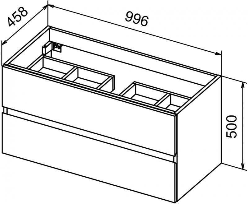 Тумба с раковиной Cezares Molveno 46-100 см Beton