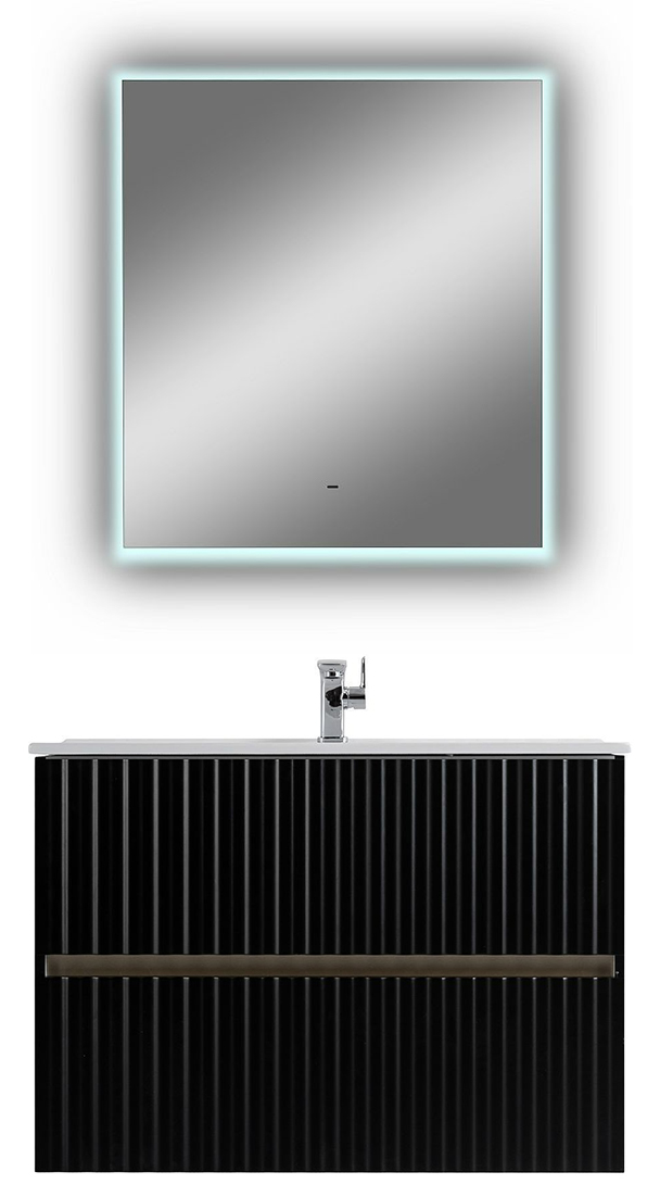 Мебель для ванной Art&Max Elegant 60 см, LED подсветка, черный матовый