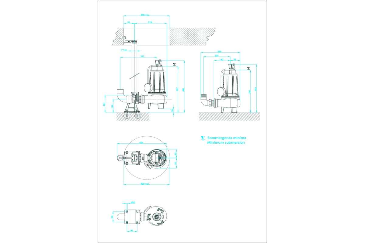 Погружной фекальный насос Dreno Pompe COMPATTA 55 T 2000036