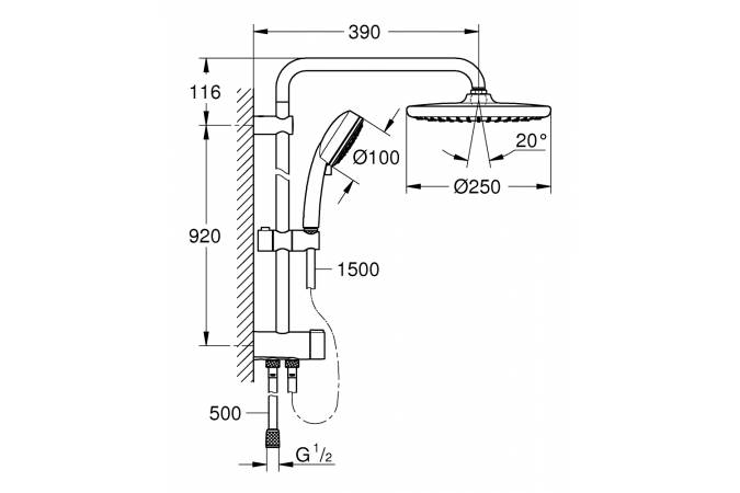 Душевая стойка Grohe Tempesta Cosmopolitan 250 26675000