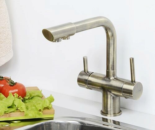 Смеситель для кухни WasserKRAFT A8037, под фильтр, светлая бронза