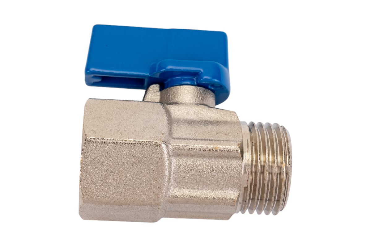 Шаровой кран AV Engineering Mini 1/2" с внутренней-наружной резьбой, синяя ручка AVE13712B