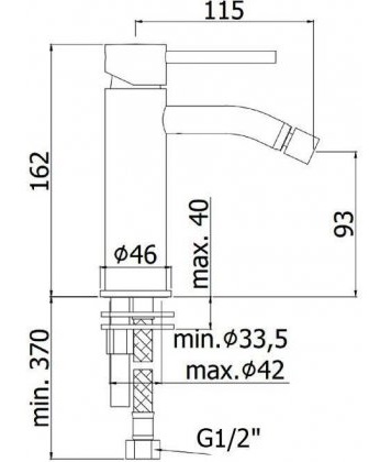 Смеситель для биде Paffoni Light LIG131ST сталь