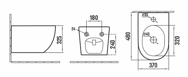 Подвесное биде Vincea Globo VB1-14S белый