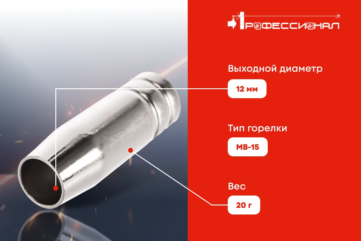 Сопло газовое 12 мм для МВ-15 Профессионал 0401