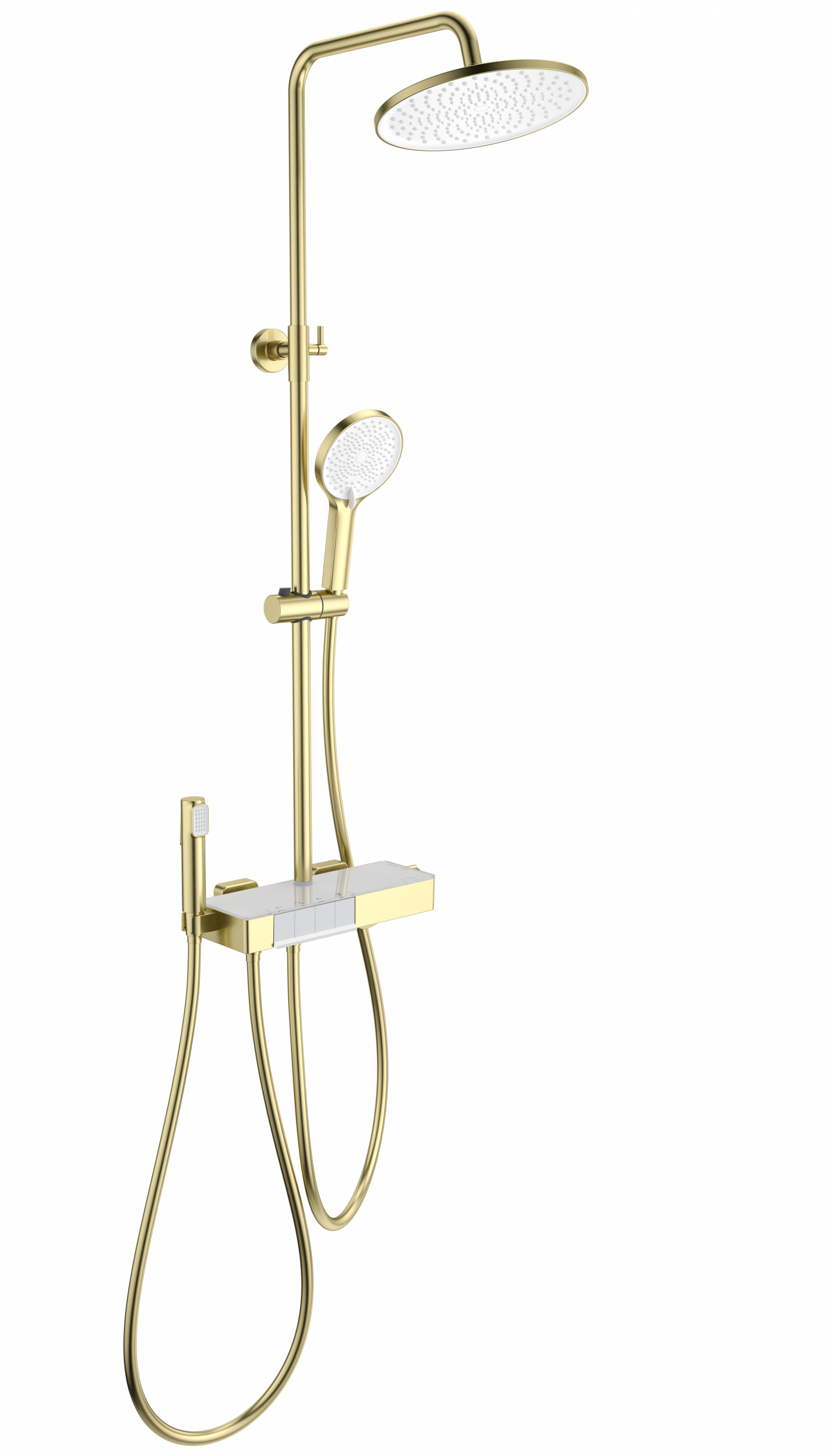 Душевая стойка Wonzon&Woghand Muse Forte WW-B3580-BG термостат, брашированное золото