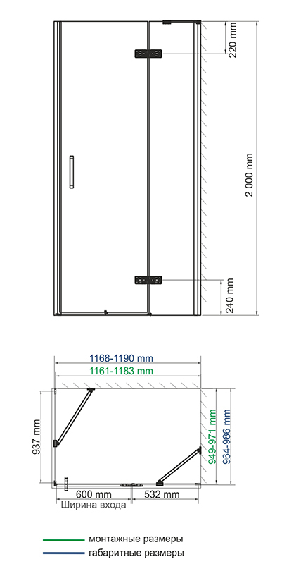 Душевой уголок WasserKRAFT Aller 10H10R 120x100 правый