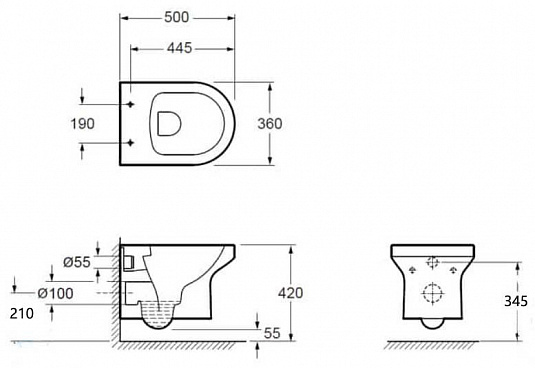 Комплект инсталляции Jacob Delafon Elite E21742RU-00 кнопка хром