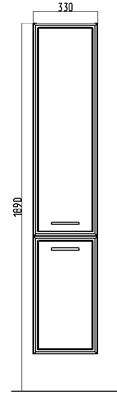 Шкаф пенал Raval Quadro 35 см Qua.04.170/P/W белый