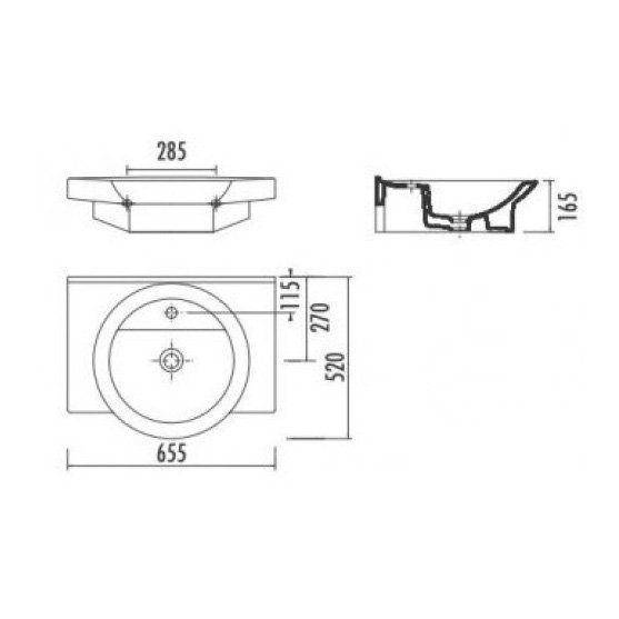 Раковина Creavit Wing WN065 65.5 см