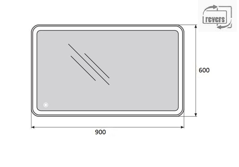 Зеркало BelBagno SPC-MAR-900-600-LED-TCH 90x60 см сенсорный выключатель