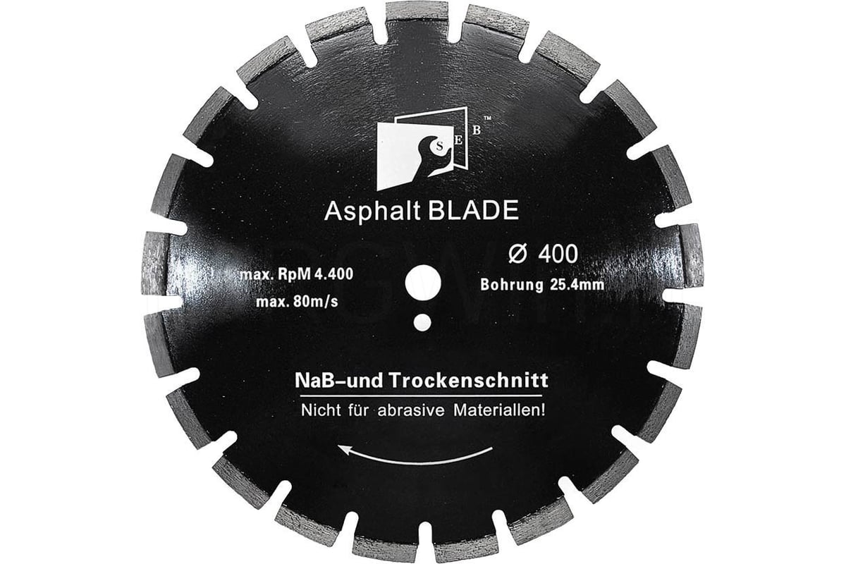 Диск алмазный асфальт 400х10х25.4 мм S.E.B. 106AG-SEB40025AC