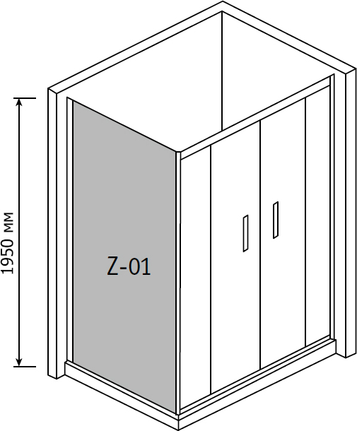 Боковая стенка RGW Z-01 90x195 хром, матовое