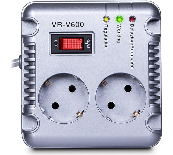 Стабилизатор SVEN VR-V 600 (200Вт,Входное 184-285В, 2*CEE7/4 розеток) SV-015336