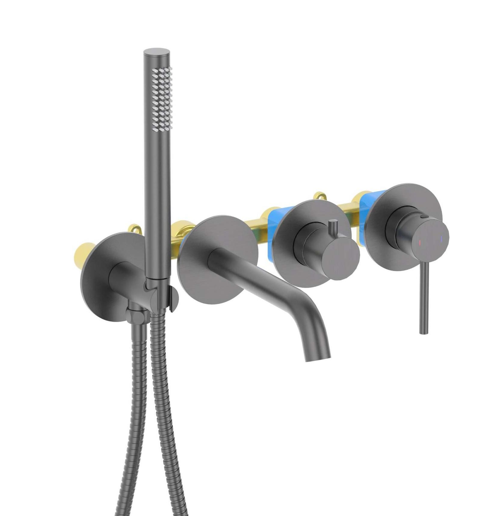 Смеситель для ванны Aquatek Европа AQ1344BGM оружейная сталь Смеситель для ванны Aquatek Европа AQ1344BGM оружейная сталь