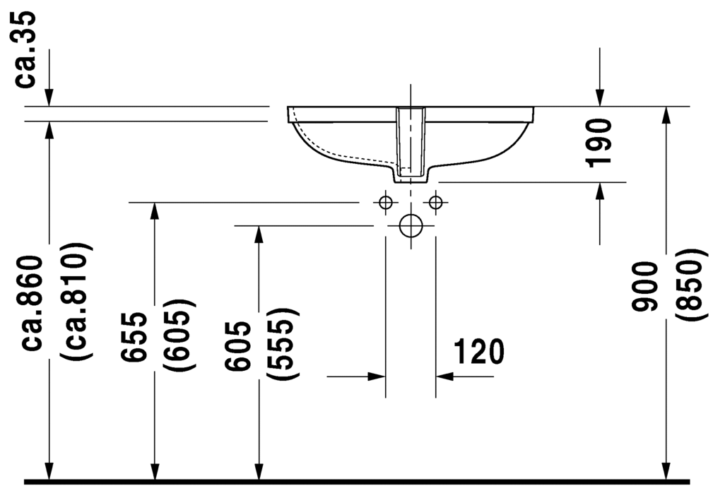 Раковина Duravit D-Code 49x29 см 0338490000с переливом