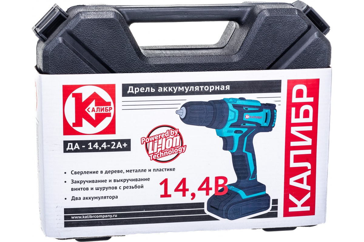 Аккумуляторная дрель-шуруповерт Калибр ДА-14,4-2А+ 00000071065