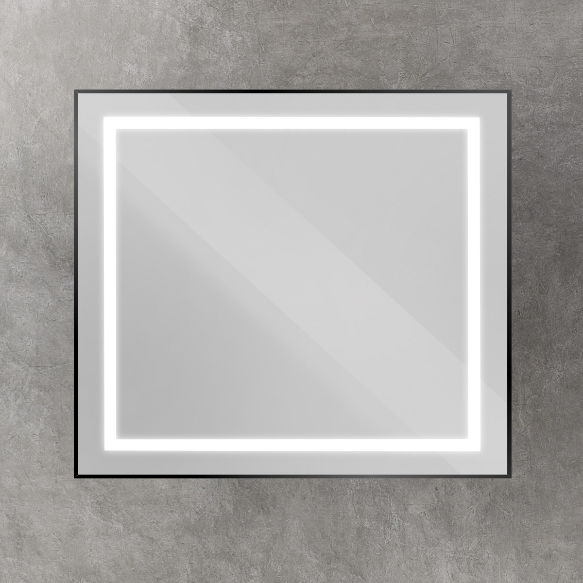 Зеркало BelBagno SPC-KRAFT-900-800-SENS-NERO 90x80 см сенсорный выключатель, черный