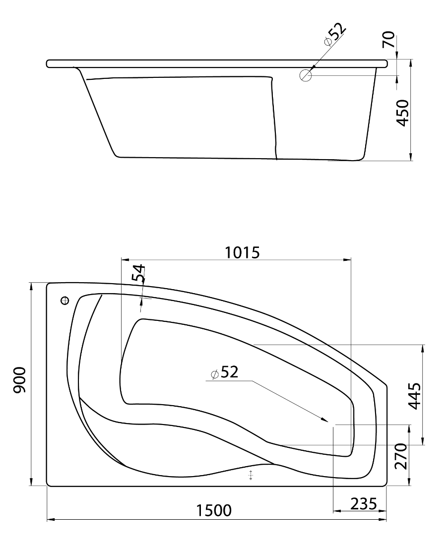 Фронтальная панель Santek Майорка 150x90 L/R