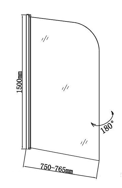Шторка для ванны Aquanet SG-750 75x150, прозрачное стекло