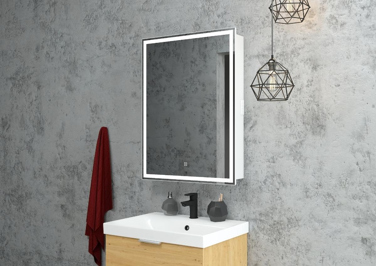 Зеркальный шкаф Континент Allure LED 60x80 с подсветкой, левый МВК004
