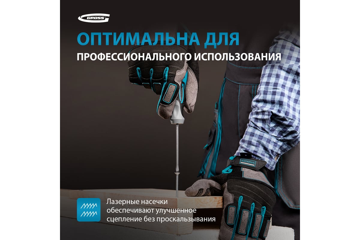 Отвертка Gross SL3.0x75мм S2, трехкомпонентная рукоятка 12101