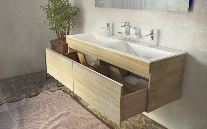 Мебель для ванной Raval Twins 140 см дуб сонома