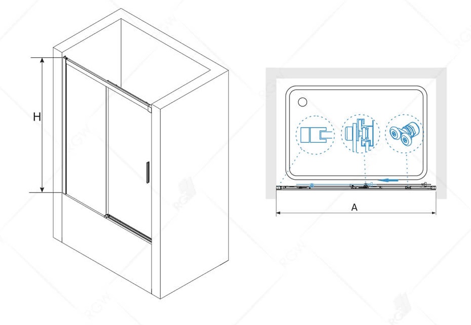 Шторка для ванны RGW Screens SC-45 180x150 хром, прозрачная