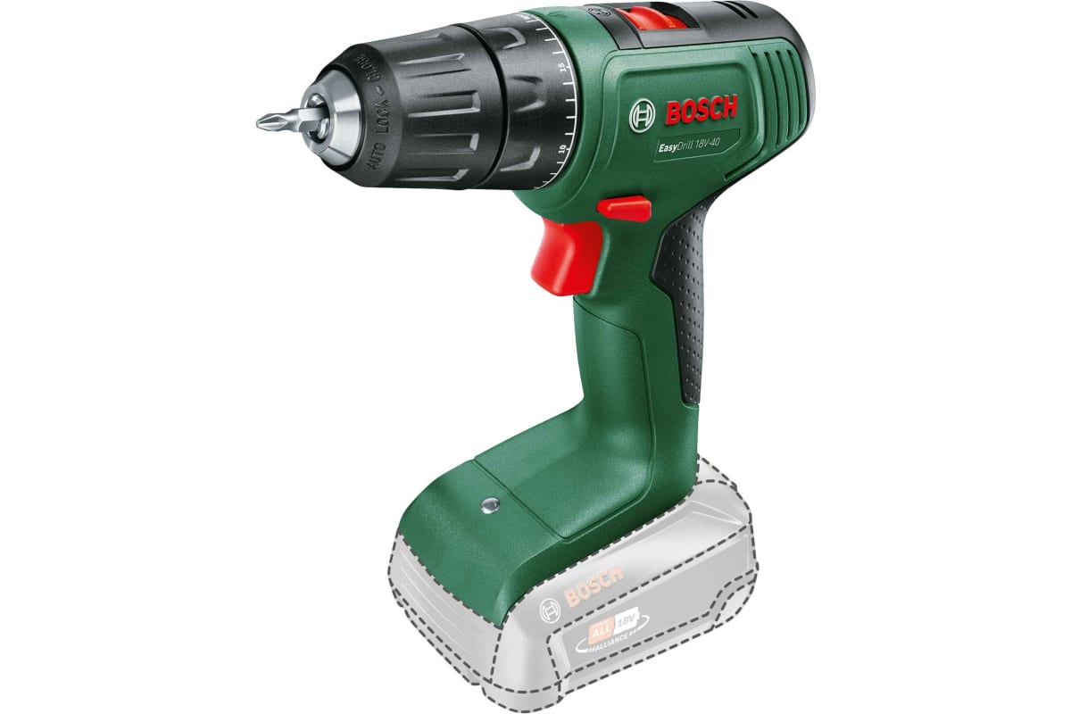 Аккумуляторная дрель-шуруповерт Bosch EasyDrill 18V-40 SOLO 06039D8000