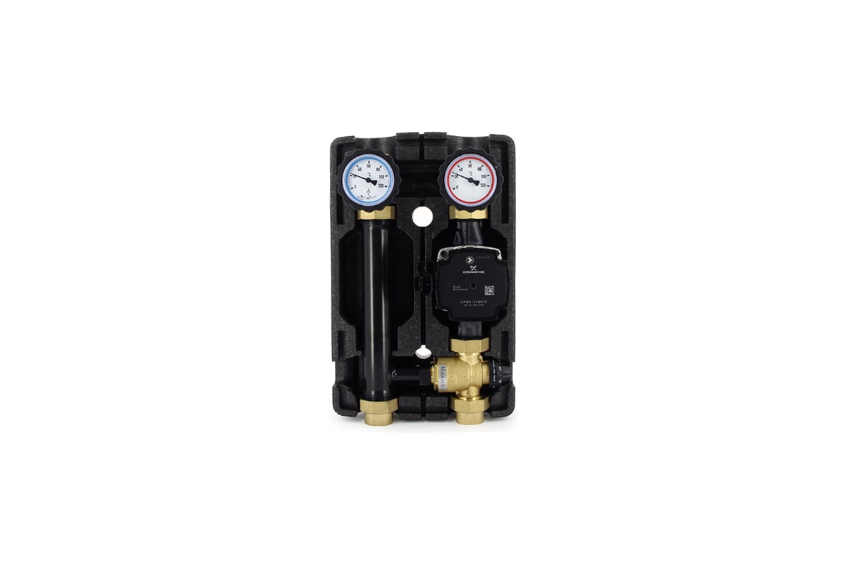 Насосно-смесительная группа Uni-Fitt DN25, с термосмесителем, Grundfos UPM3 HYBRID 25-70 491H2500
