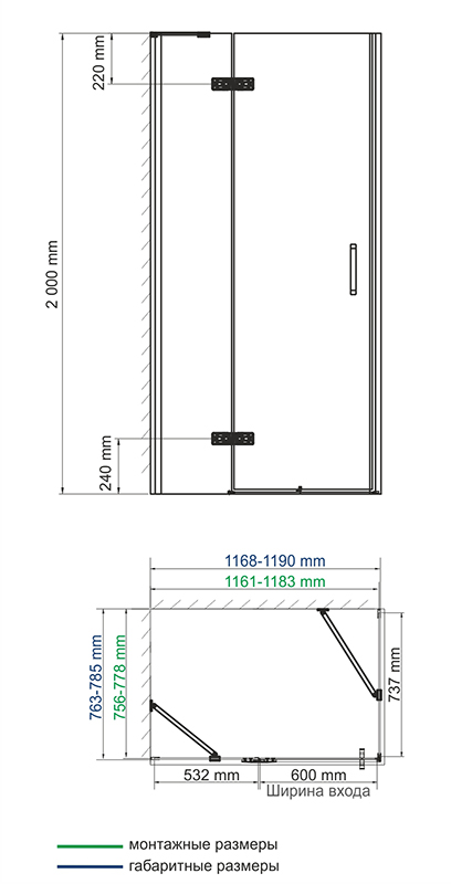 Душевой уголок WasserKRAFT Aller 10H06L 120x80 левый