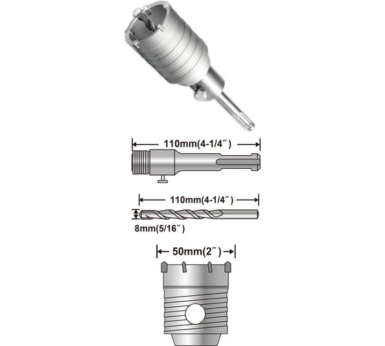 Коронка по бетону (50 мм; SDS-Plus) Ingco HCB0501