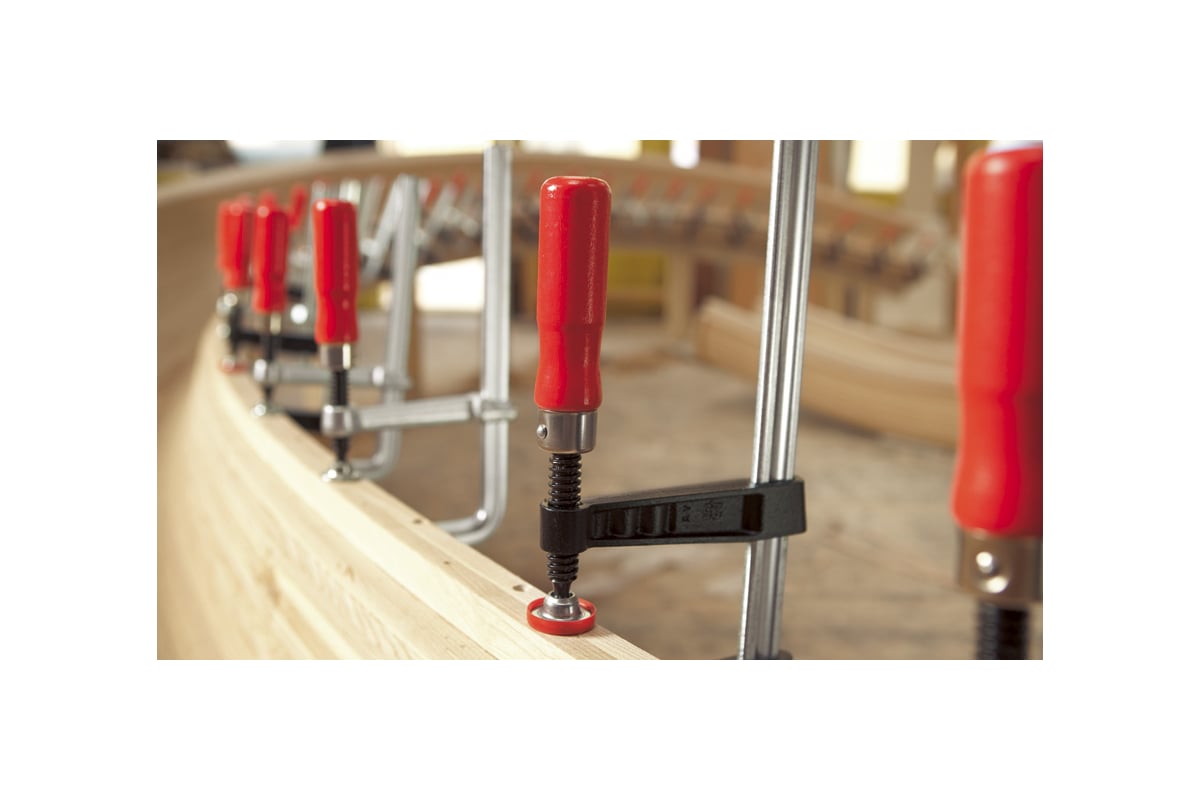 Струбцина BESSEY из ковкого чугуна 400/100, усилие 6 кН, с 2-компонентной рукояткой BE-TG40S10-2K