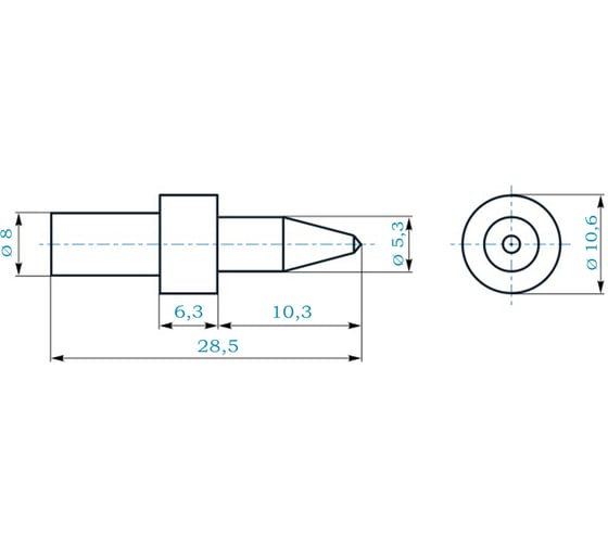 Термосверло H-Tools М6 шаг 1.0мм 5.3x10.3/28,5мм S=8мм 3650530 Термосверло H-Tools М6 шаг 1.0мм 5.3x10.3/28,5мм S=8мм 3650530