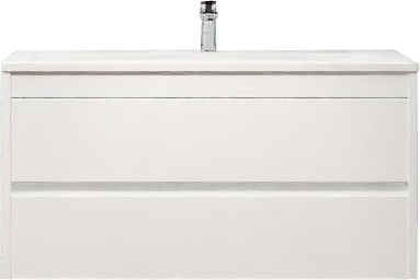 Тумба с раковиной Art&Max Family 100 см подвесная, Bianco Lucido