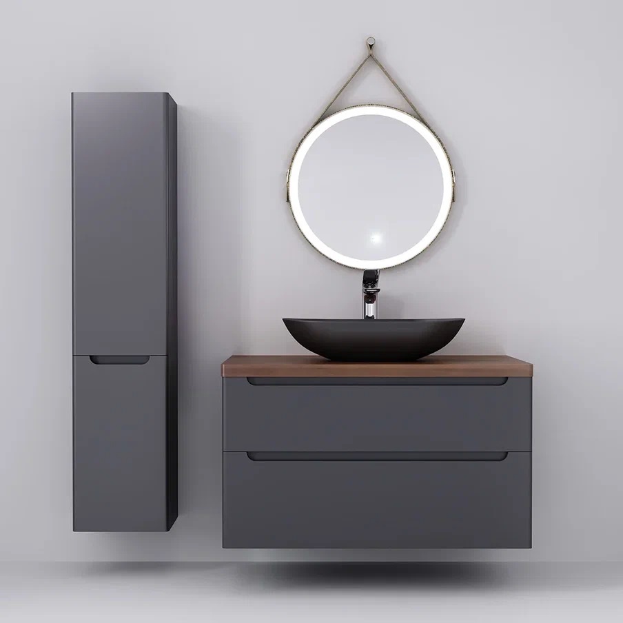 Мебель для ванной Jorno Wood 100 см серый
