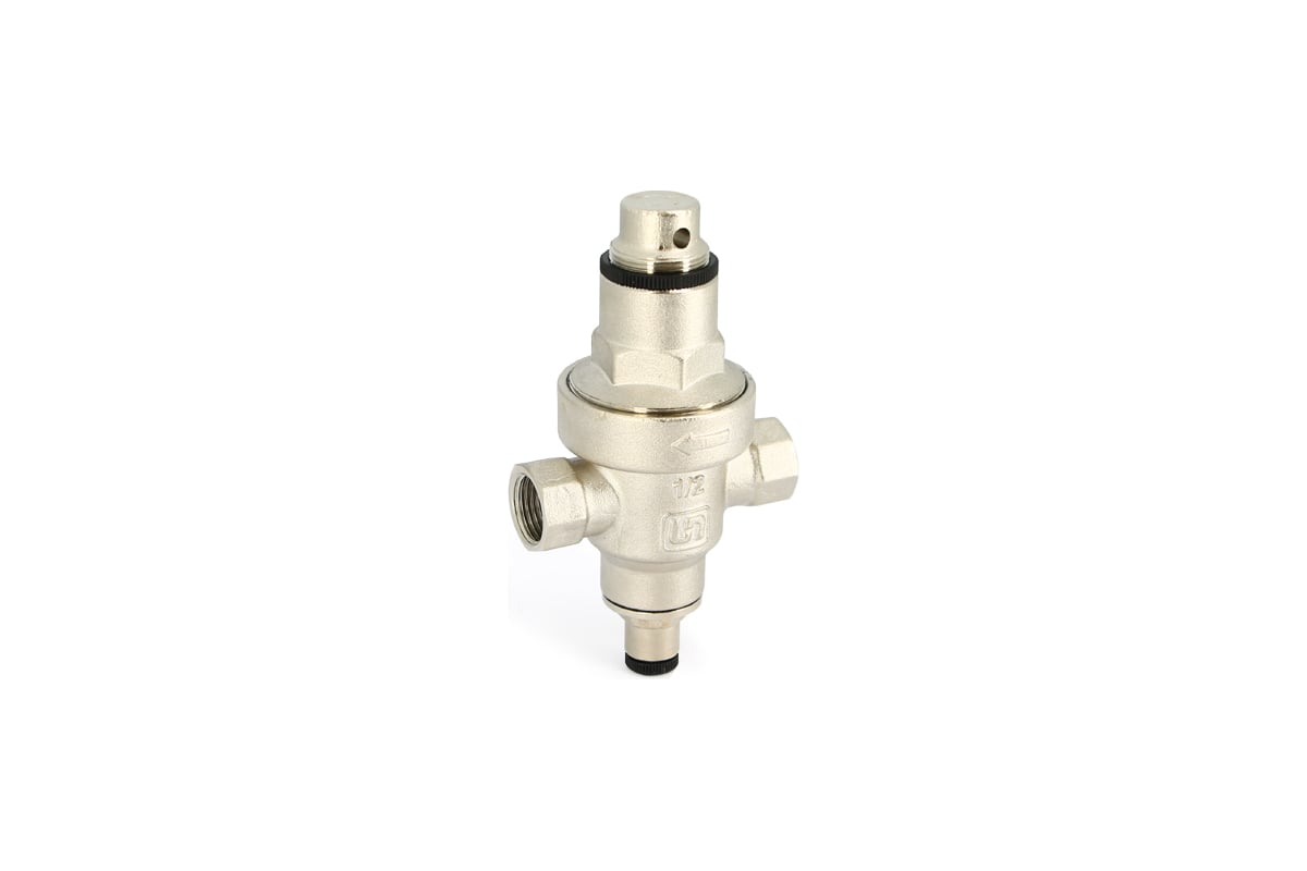 Редуктор давления Uni-Fitt мембранный 1/2" В. 1-6 бар PN25 под радиальный манометр 1/4", никелированный 206N2140