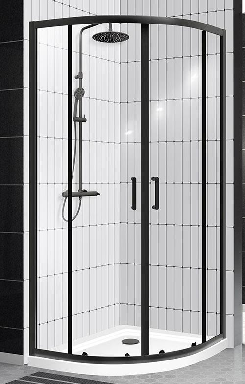 Душевой уголок BelBagno UNO-195-R-2-90-C-NERO 90x90 прозрачный, черный