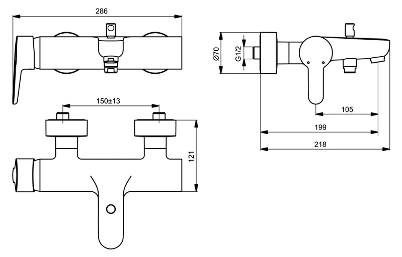 Смеситель для ванны Ideal Standard Connect B9921AA