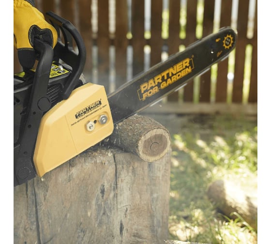 Бензопила Partner For Garden GS-180 / GS-180 P (бензиновая 1.5 л.с, мощность 2 кВт, объем двигателя 49,3 см3 , длина шины 16" - 40 см) ШК 5581