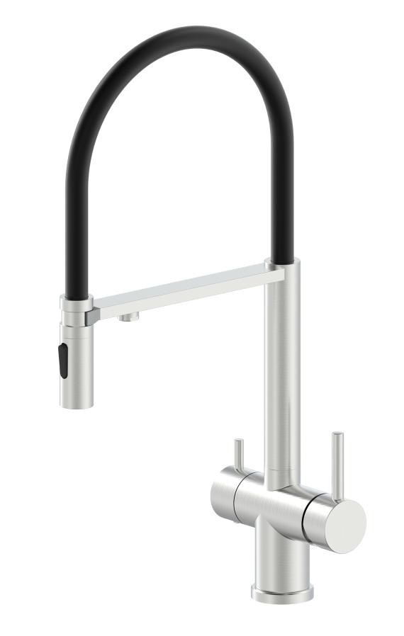 Смеситель для кухни Oliveeka OL-458009-BN с подкл. к фильтру, никель матовый
