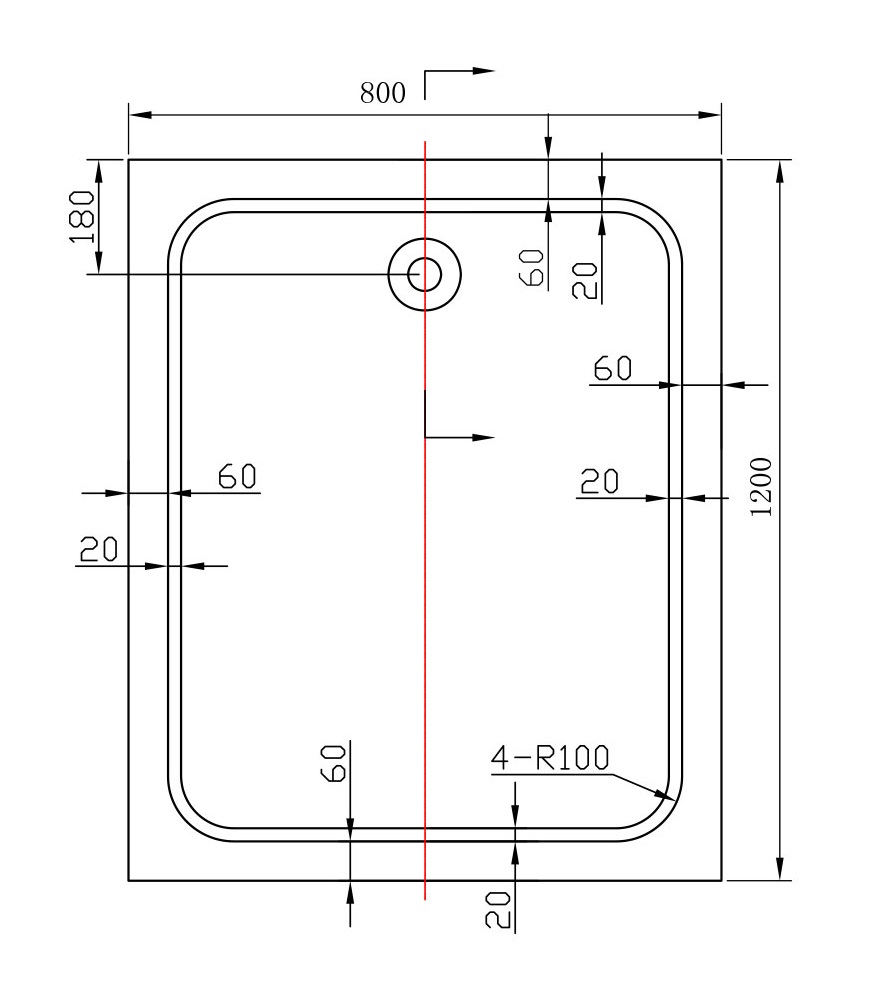 Поддон для душа Vincea VST-2AR 120x80 прямоугольный