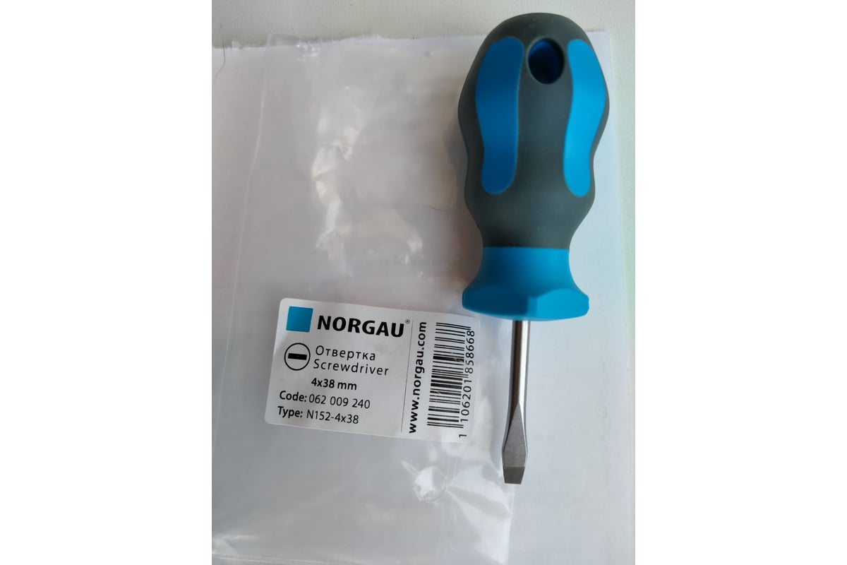 Короткая шлицевая отвертка Norgau 4х38 мм тип N152 062009240