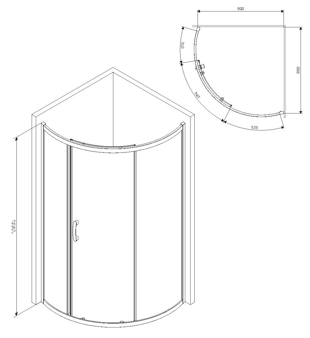 Душевой уголок Am.Pm Like 90x90 тонированный, хром